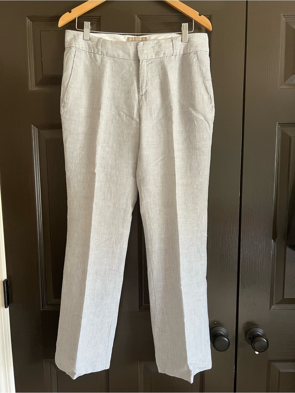Banana Republic Light Gray stripes linen Pants